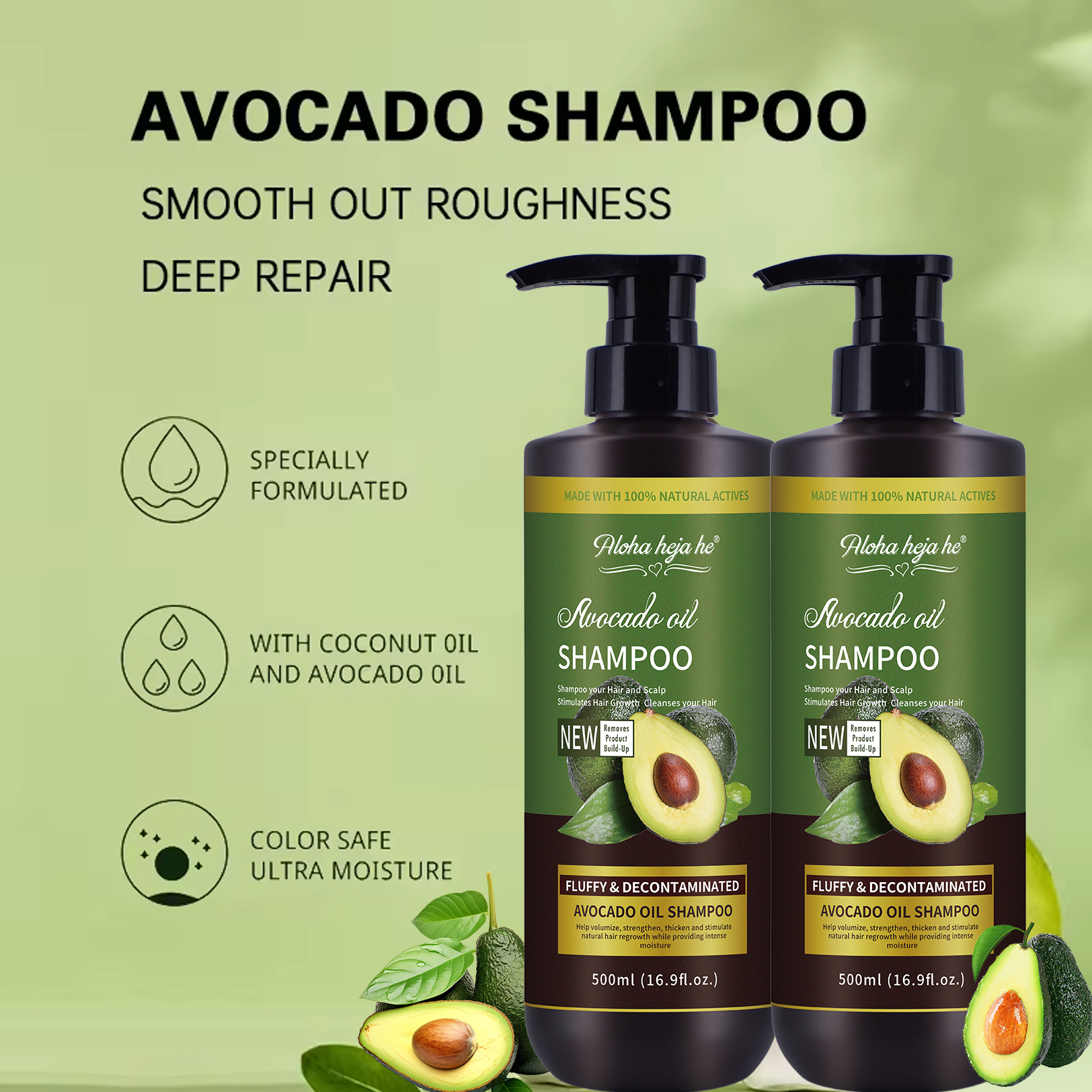Most Popular Vegan Avocado Hair Care And Styling Kit Natural Skin Care Set With Lightening Nourishing Body Lotion Fragrance - Image 3