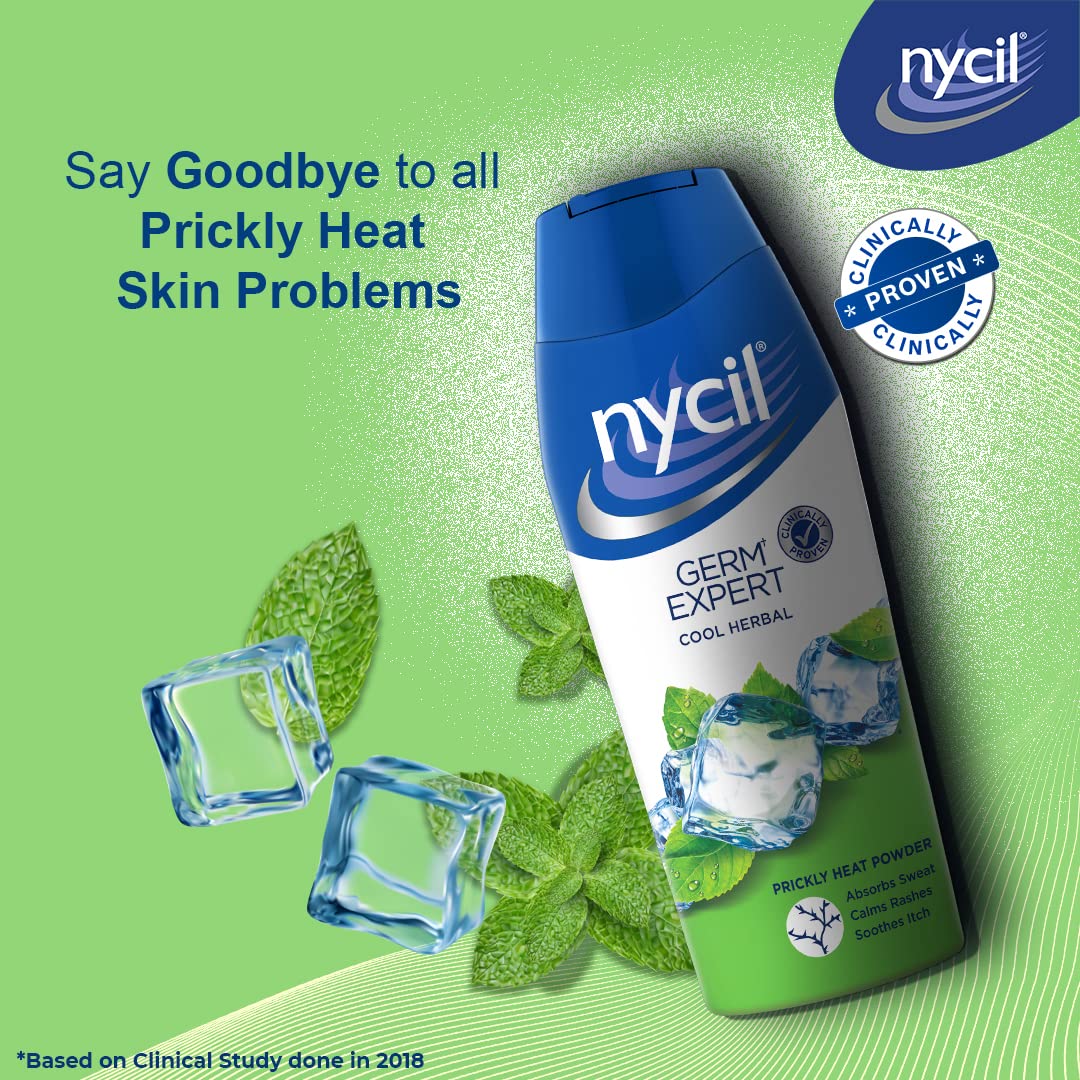 Nycil Germ Expert Cool Herbal Prickly Heat and Cooling Powder - 400 g | Get Relief from Skin Problems - Image 4