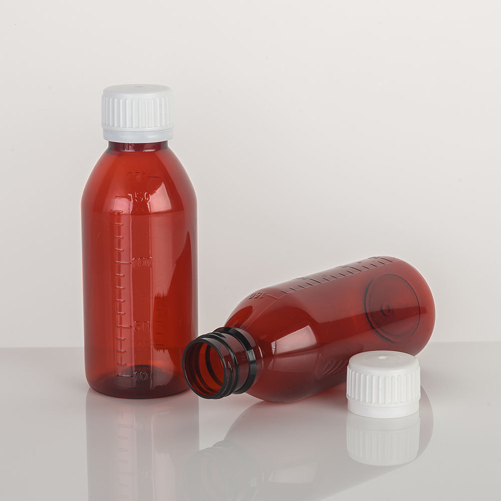 Factory Price 100cc 120cc 150cc Amber PET Plastic Small Mouth Bottle Cough Syrup Bottle Medical Liquid Bottle With Screw Cap - Image 3