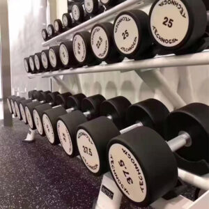 Alternative view of Factory Wholesale Gym Custom Round Head Pu Cast Iron Weight Lifting Dumbbells Set
