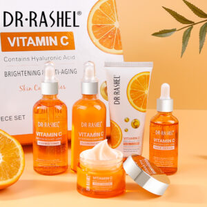 DR RASHEL Vitamin C Brightening Anti-aging Skin Care Series,5pcs Face Care Sets Serum Cream for Women