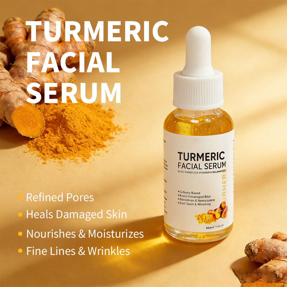 Turmeric Niacinamide Vitamin E Anti-Acne Exfoliator Whitening Liquid Face Serum for Skin Care Private Label - Image 4