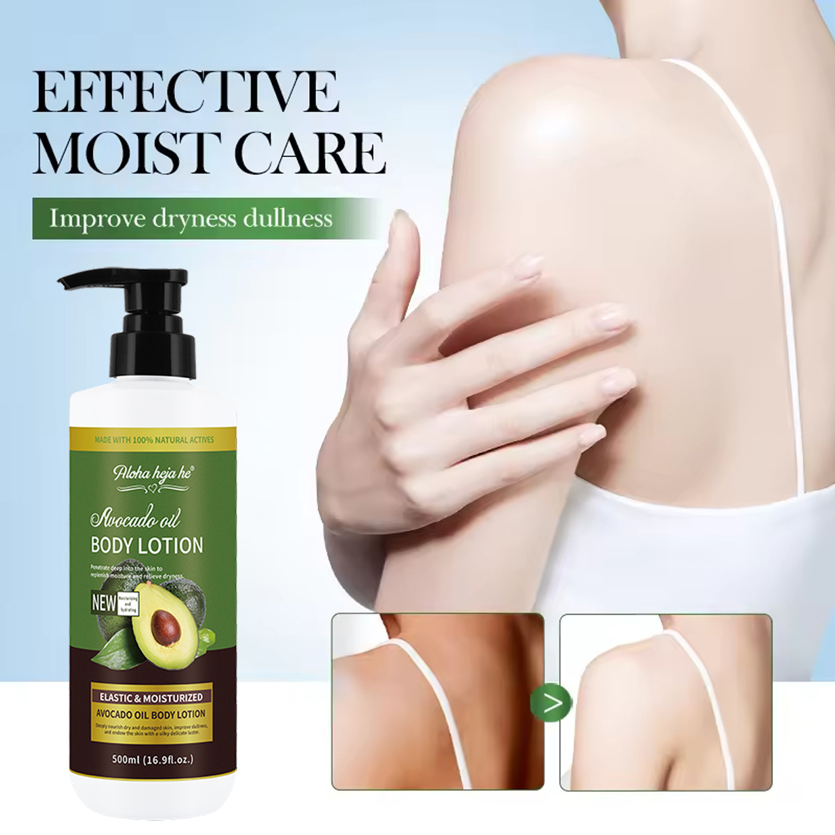 Most Popular Vegan Avocado Hair Care And Styling Kit Natural Skin Care Set With Lightening Nourishing Body Lotion Fragrance - Image 5