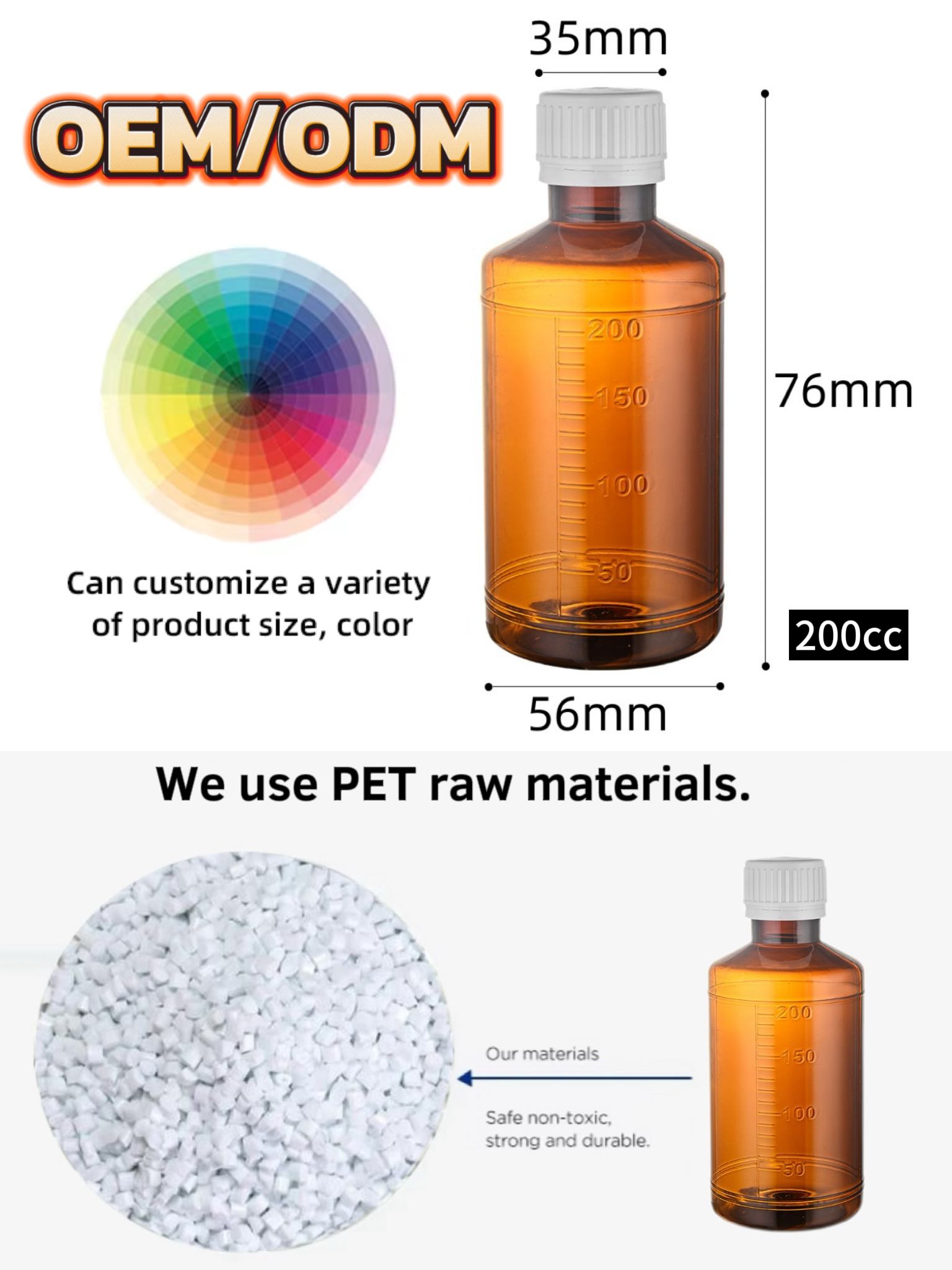 Wholesale High Quality 200ml Cough Syrup Medicine Medicine Packing Bottle PET Plastic Liquid Bottles with Anti-theft Cover - Image 3