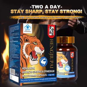 100% Purely Natural Wild American Ginseng and Epimedium Herbal Extract Multivitamin Capsules for Male Sexual Enhancement