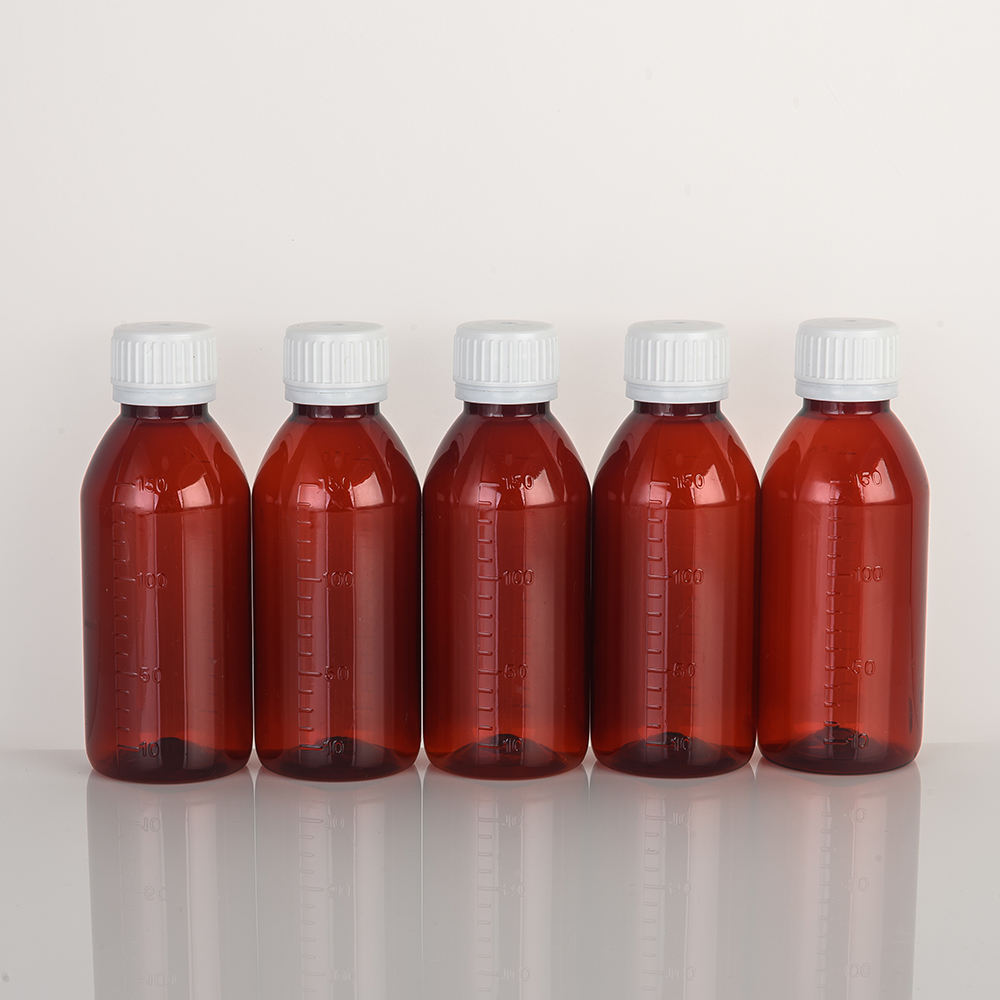 Factory Price 100cc 120cc 150cc Amber PET Plastic Small Mouth Bottle Cough Syrup Bottle Medical Liquid Bottle With Screw Cap - Image 4