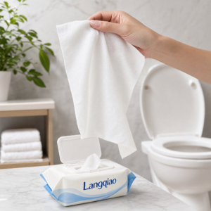 Bulk Supply Unscented Langqiao Moist Toilet Paper Hypoallergenic Skin Friendly Wipes for Sensitive Skin Intimate Cleansing